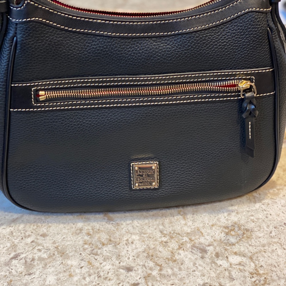Dooney & Bourke Black Pebbled Leather Shoulder Bag